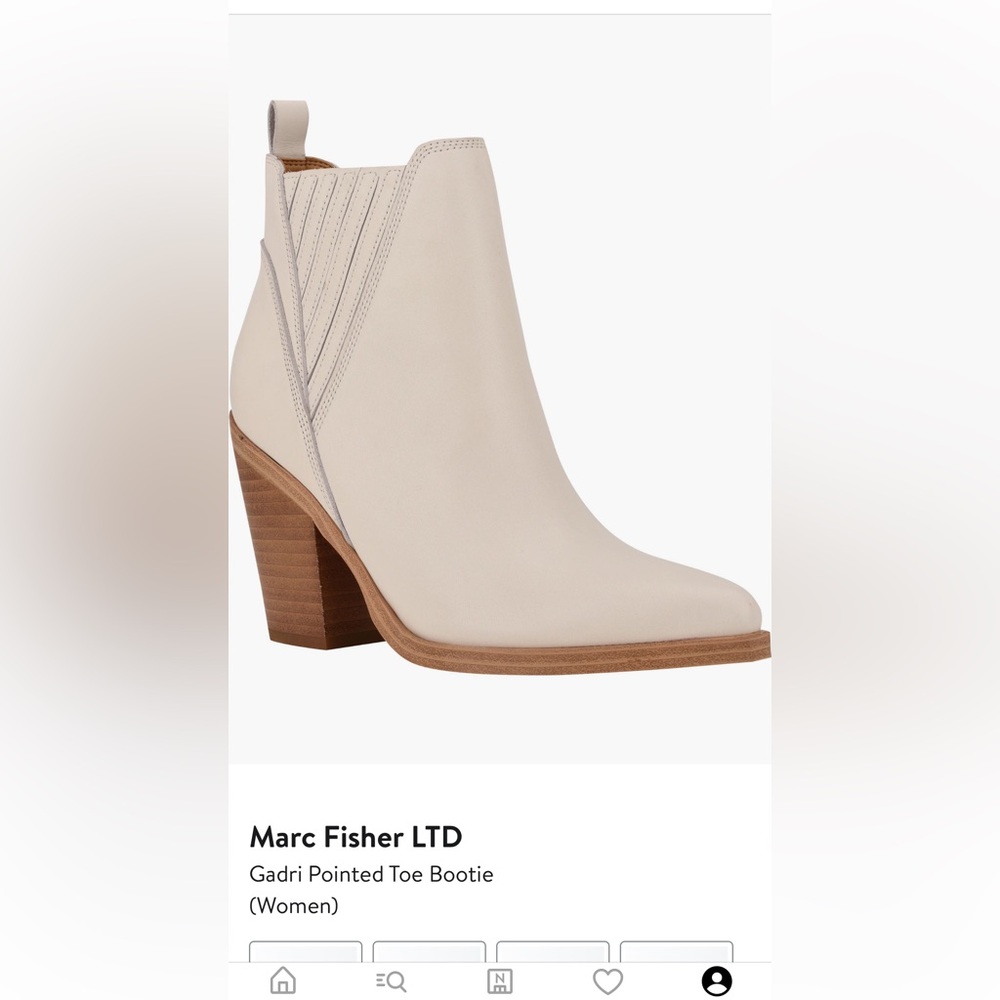MARC FISHER LTD GADRI Pointed toe boot white leather sz9 NWOB